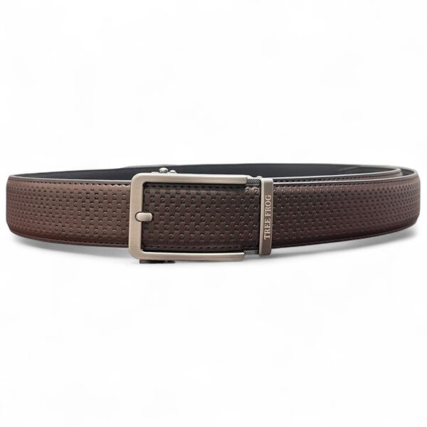 Tree Frog RegalWeave Men’s Leather Autolock Belt | Formal & Casual Use | Premium Textured Design | Adjustable No-Hole Buckle Belt